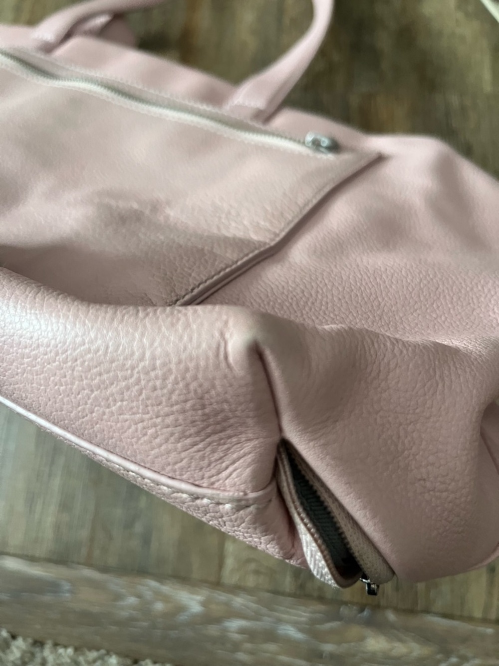 Away Pink Leather Weekender Travel Bag with Removable Strap - Picture 13 of 14